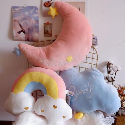 Nordic Style Plush Toy Super Soft Rainbow Pillow Fun Creative Pillow Office Moon Birthday Gift