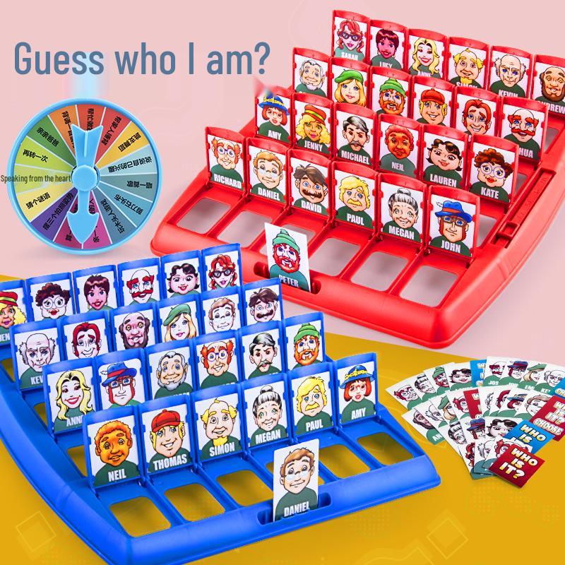 Ben Kimim? İki Oyunculu Kart Oyunu - İnsanları ve Hayvanları Tahmin Et, Ebeveyn-Çocuk Etkileşimli Eğitici Masa Oyunu