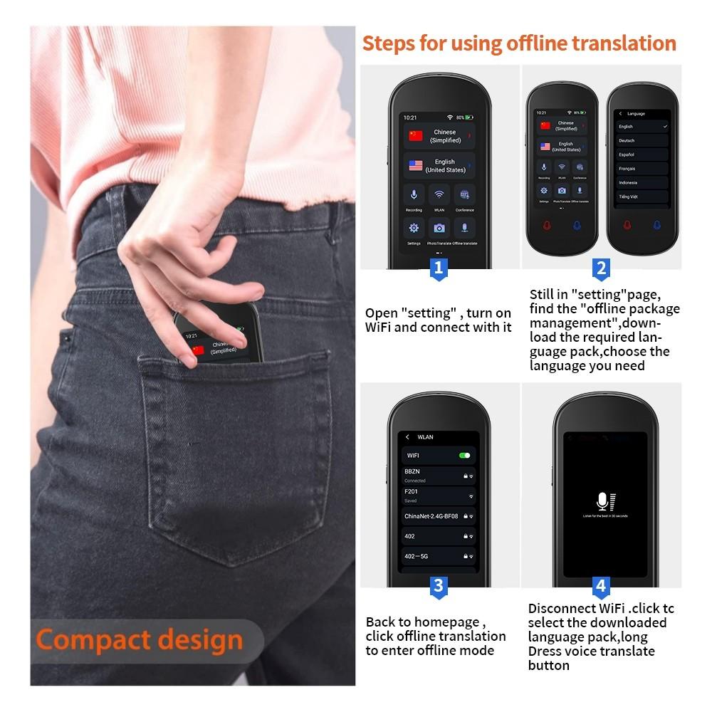 Z2 Portable Instant Voice Photo Translator Multi Languages Travel Real Time Translation Smart Pen Scanning Recording Translator