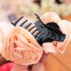 Fashion Cloth Rose Flower Hairpin Hair Claw Clip Women Barrette Accessories