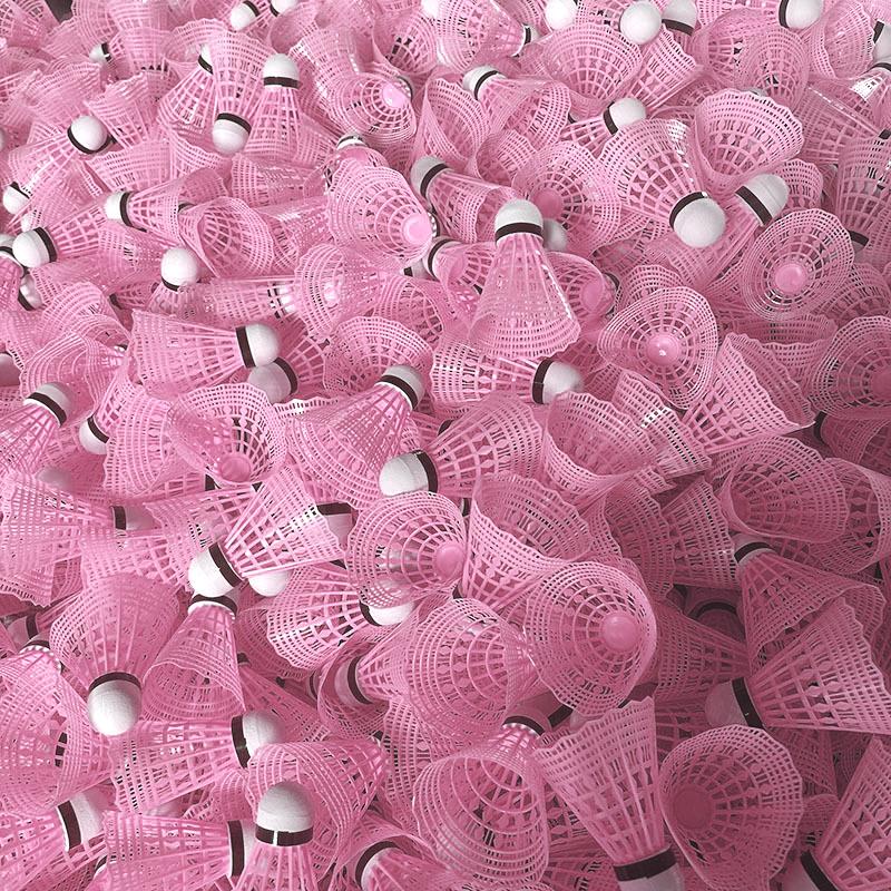 1Pcs Pink Imitation Nylon Ball Durable Badminton Outdoor Plastic Nylon Practice Game Training Use