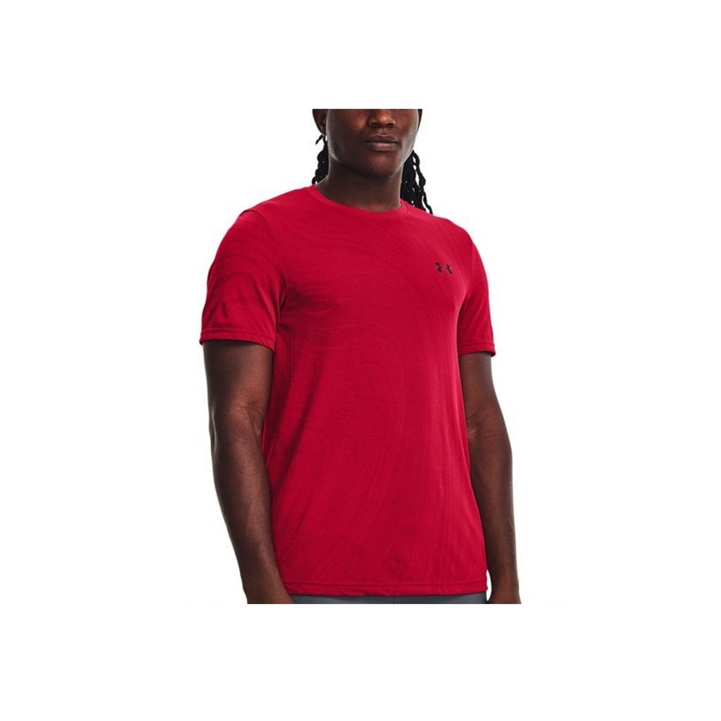 Under Armour Solid Logo Crew Neck T-Shirt Men Tops Red 1370449-600
