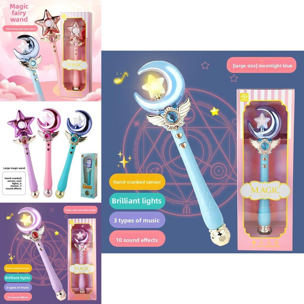Baguette Magique Étoile de Fée Princesse Lune Avec Lumière et Son Pour la Salle de Jeux des Filles