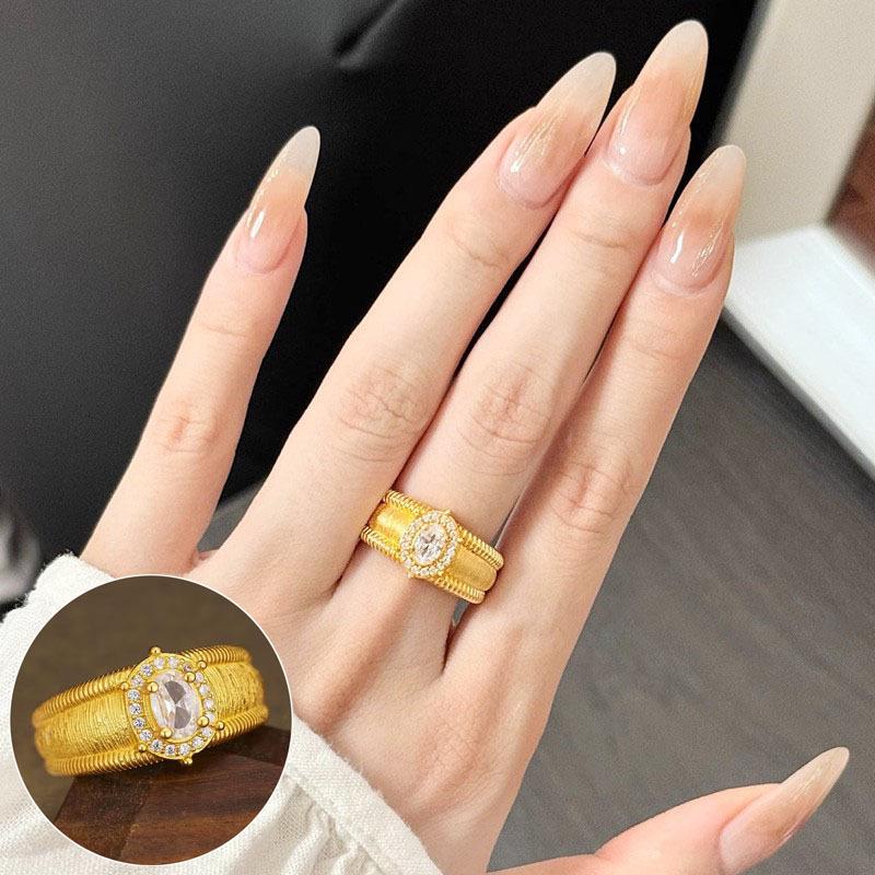 Zircon Retro Fashion Adjustable Women's Ring - Trendy Court Style