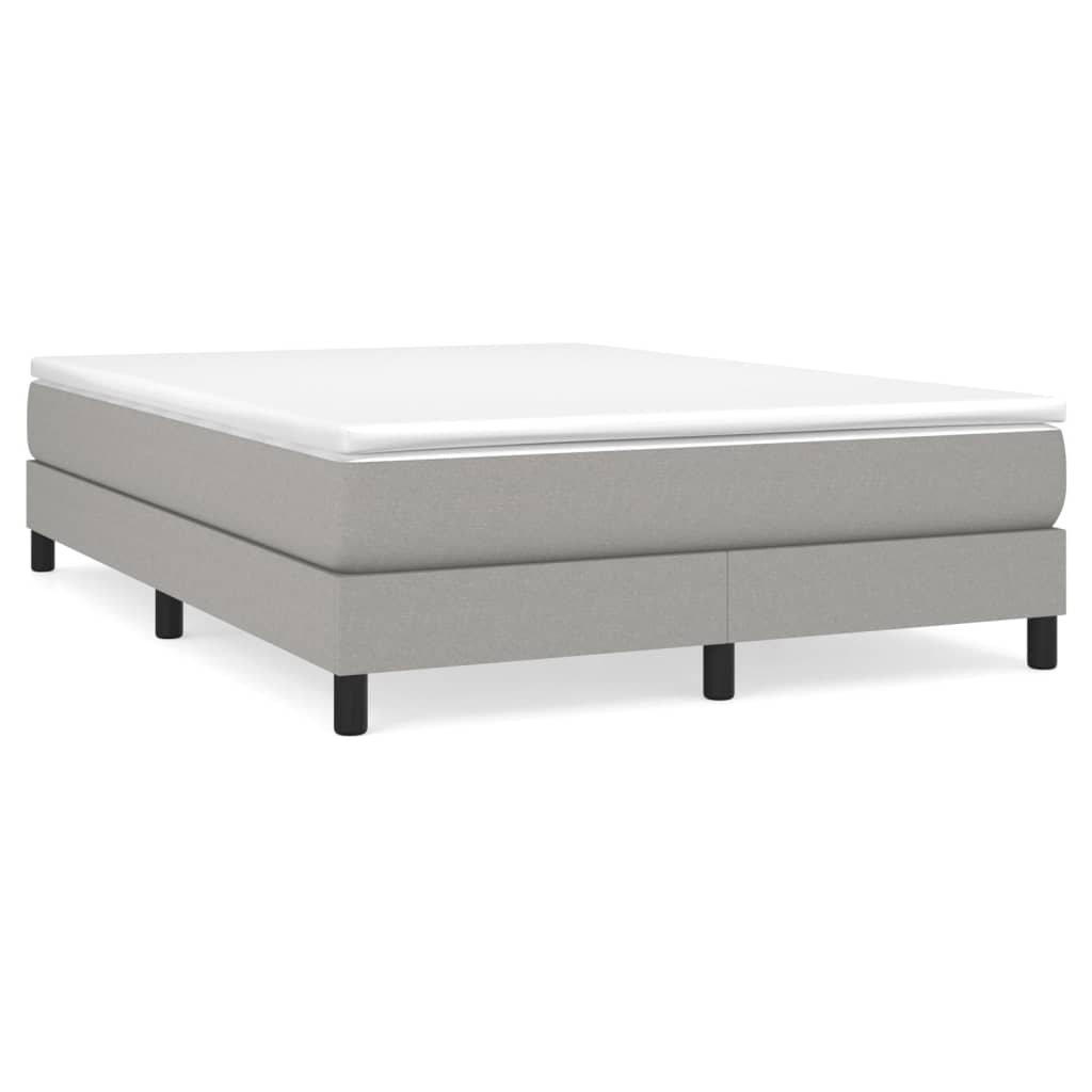Box Spring Bed with Mattress Light Grey 160 x 200 cm Fabric