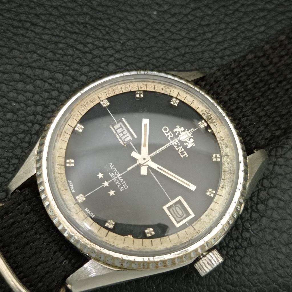 VINTAGE ORIENT AUTOMATIC JAPAN MENS BLACK COLOR DIAL WATCH A706309-1