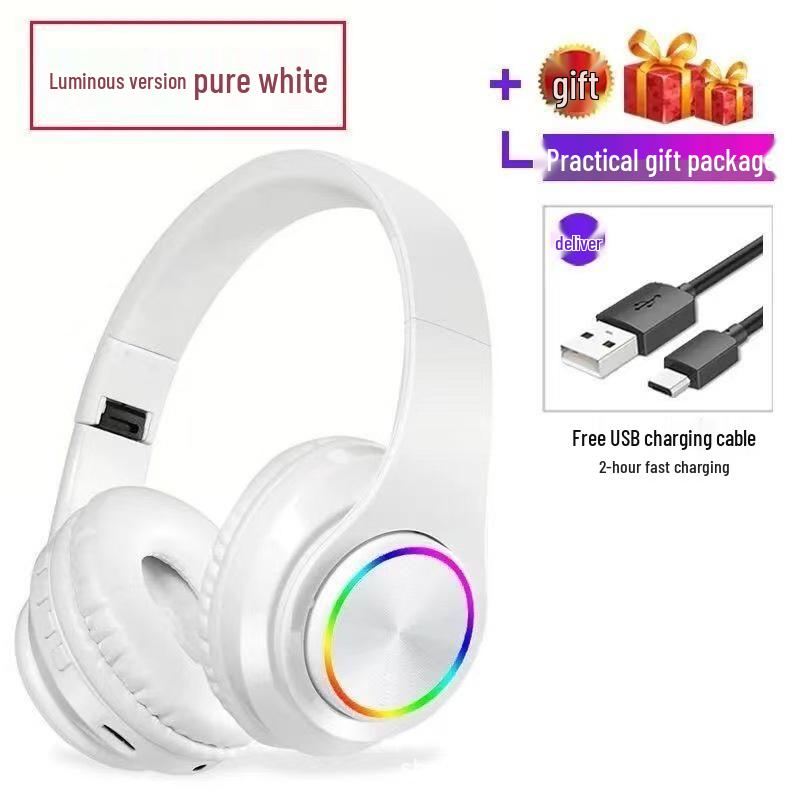 Luminous Bluetooth Head-mounted Heavy Bass Wireless Sports Gaming Headset