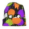 Splatoon Game Skullies Beanies Hat Colorful Graffiti Hip Hop Unisex Outdoor Caps Warm Dual-use Bonnet Knitted Hat