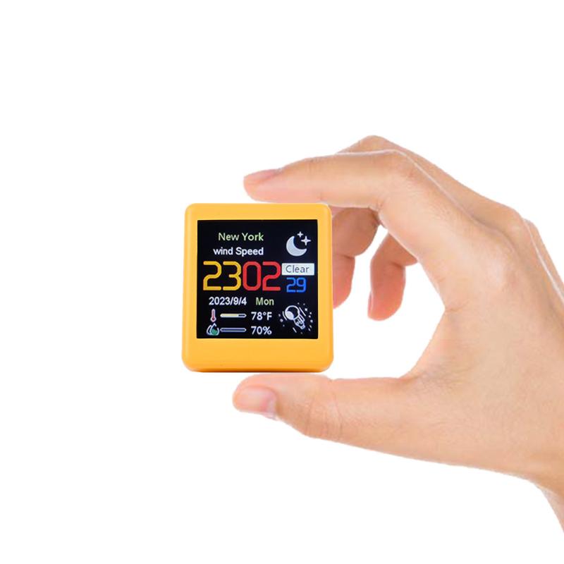 Smart Wifi Weather Station Display Small Portable Weather Temperature Humidity Time Alarm Clock Desktop Decoration