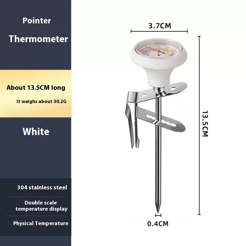 0~100℃ Dial Thermometer With-Clip for Coffee Pot Milk Frothing Jug Professional Cafe KitchenTemperature Measuring Tools