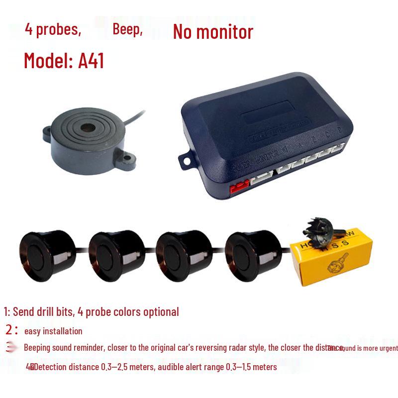 

Универсальный парковочный радар с 4 датчиками - Легкая установка, экран не требуется 4S Box