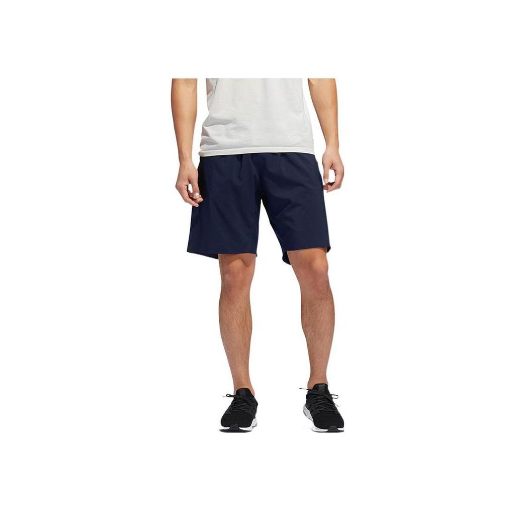 Adidas Solid Color Logo Print Casual Sports Running Training Shorts Men Shorts Blue DU3309