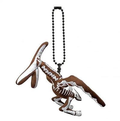 Museu dos Ossos Decolar Brinquedo de Pelúcia Pteranodon com Osso Bordado Realista e Chaveiro, Inclui Corrente de Bolas