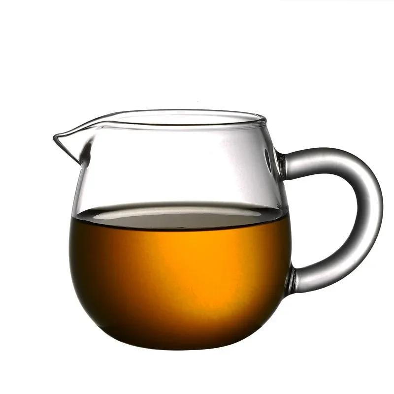 Verdickter Glas-Teekrug, Hitzebeständige Teetasse, Chinesisches Tee-Set Zubehör, Chahai, Klarer Kaffee-, Milchschaumbecher, Teegeschirr