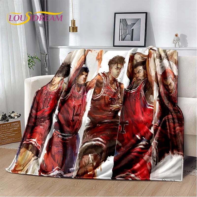 2026 New Cartoon Slam Dunk Anime Basketball Soft Blanket,Soft Throw Blanket for Home Bedroom Bed Sofa Picnic Travel Child Gift