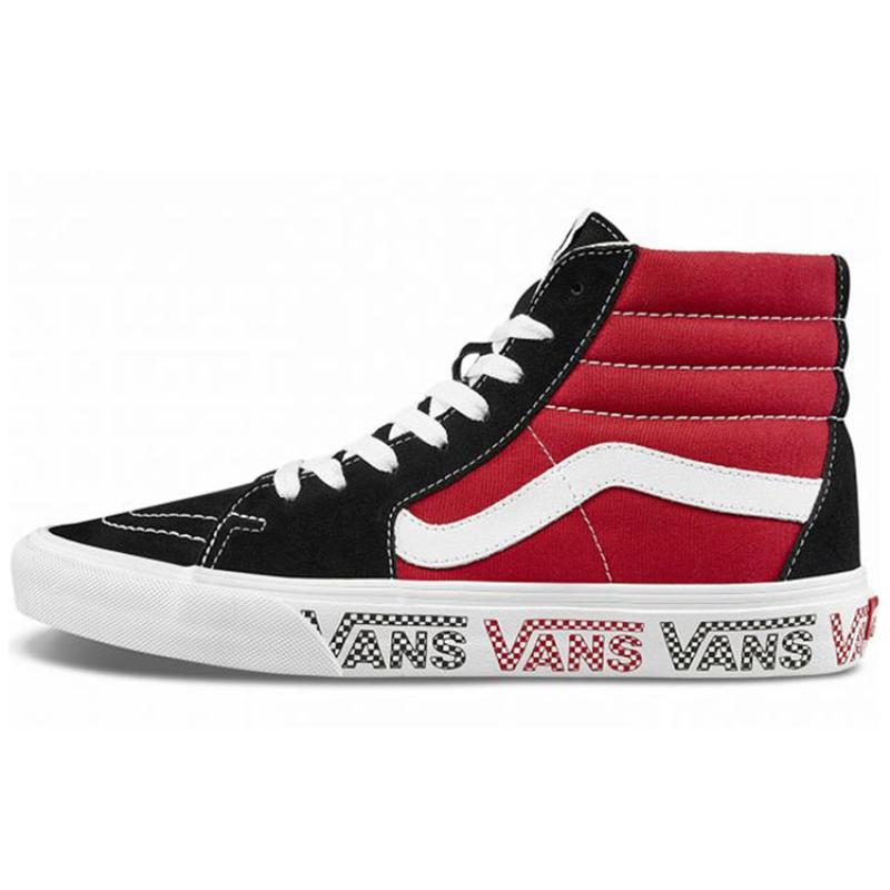 

Vans SK8 HI Логотип на боковине Черные Гоночно-красные Замшевые Кеды для Скейтбординга Черный Гоночно-красный Vans VN0A4BV6SXX 35