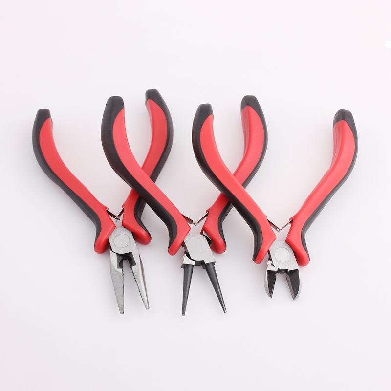 DIY Jewelry Making Tool Set: Chain Cutters, Needle Bending Pliers, Round Nose, Pointed Nose, Angled Nose, Cutting, and Hand Pliers.