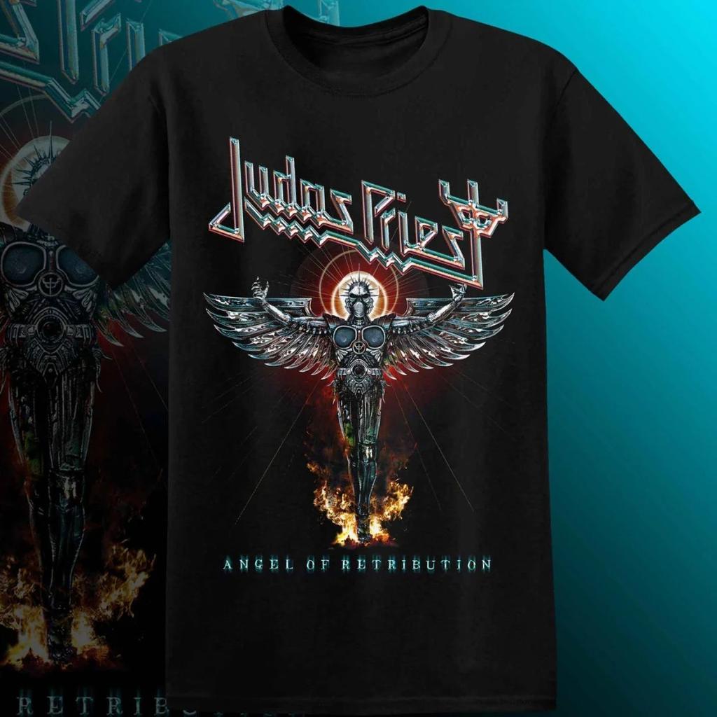 JUDAS PRIEST ANGEL OF RETRIBUTION Maglietta Uomo Donna Manica Corta Band Retro Y2k T-shirt Streetwear Marchio di Lusso Top Abbigliamento