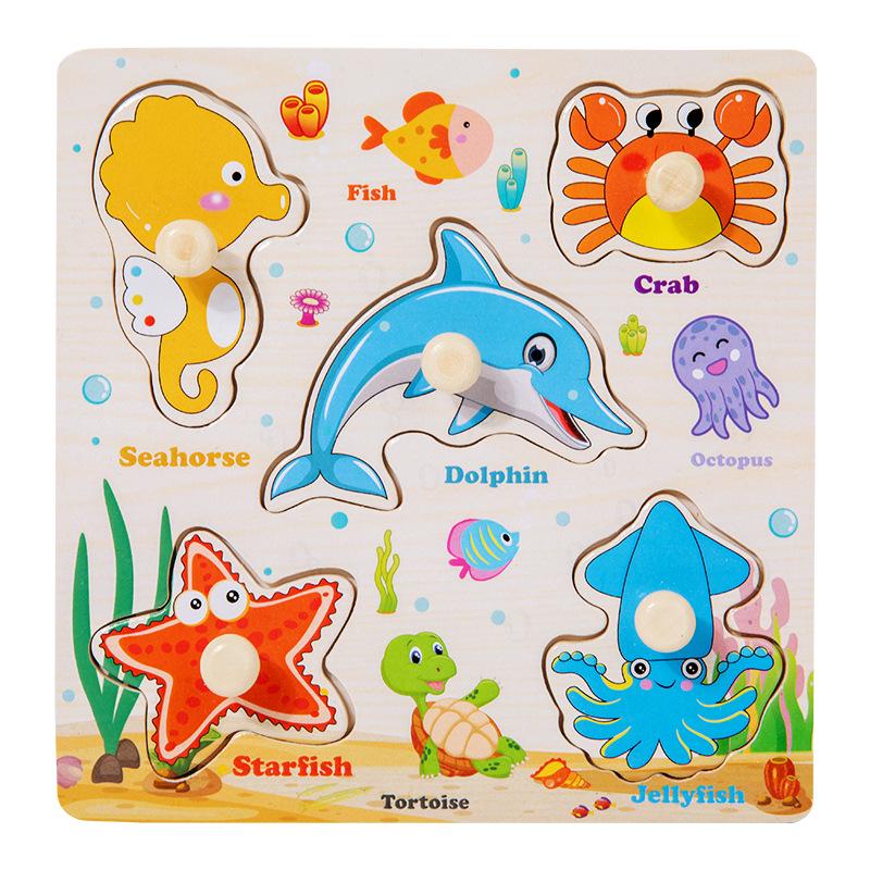 

Монтессори Деревянная Доска-пазл с цифрами и буквами - Когнитивная обучающая игрушка для детей