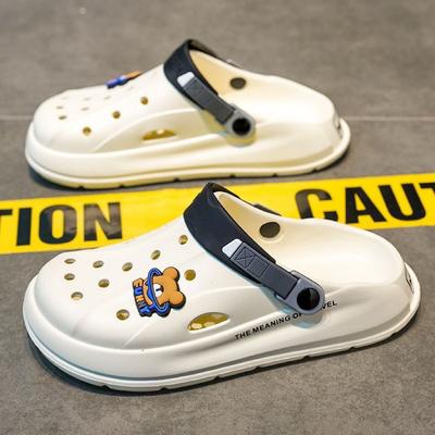 Hole Shoes Men's Summer Thick-soled Casual Sports Non-slip Soft-soled Sandals Outer Wear Dual-purpose Stepping On Shit Beach Slippers Men