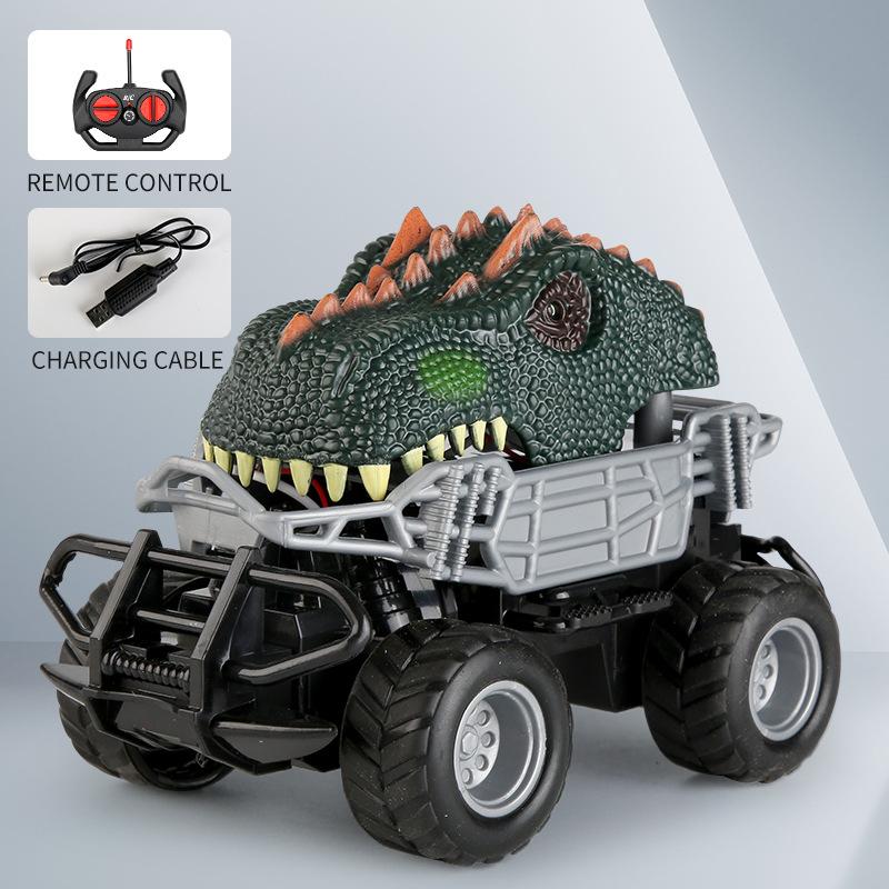 Kids Dinosaur Truck Toy Remote Control Off-road Electric Model Truck RC Car With Light Electric Car Toy For Boys Girls