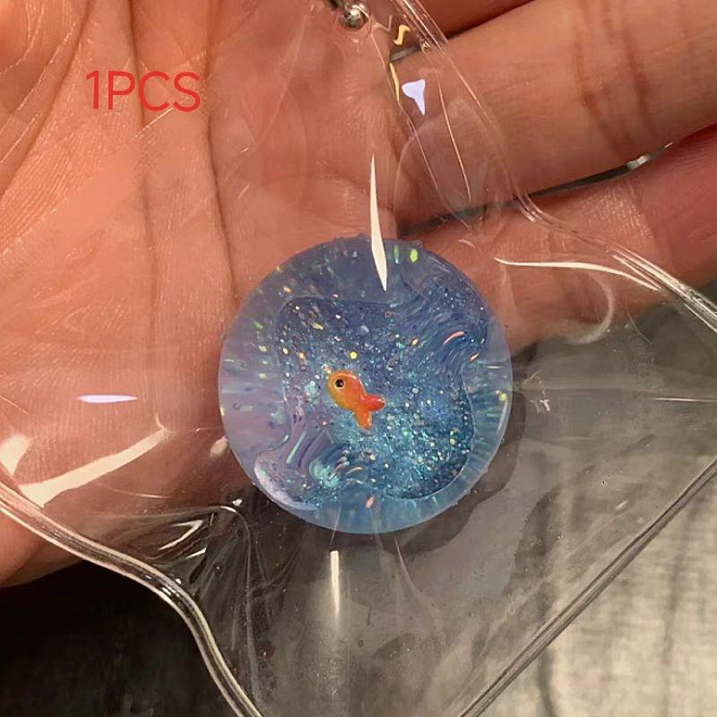 1/5Pcs Soft Cute Little Goldfish Pinch Decompression Toys Ocean Planet Squishy  Toy Planet Sequin Anti-Anxiety Toy Gifts A 1pcs