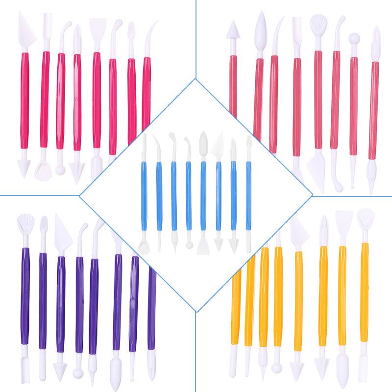 8pcs/Lot 16 Cake Decorating Patterns Fondant Flower Sugar Craft Modelling Tools Clay Fondant Cake Decorating Tool