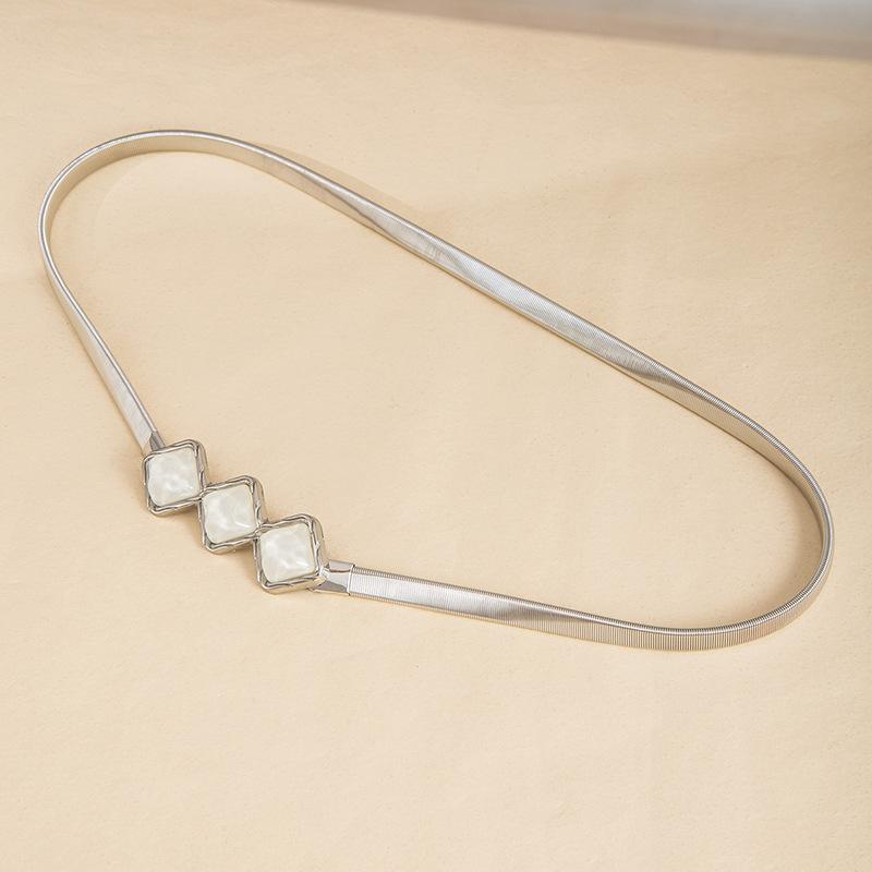 Wind Metal Belt Elastic Elastic Waist Chain Women'S Fashion Versatile Spring Dress Shirt Sweater Waist Seal