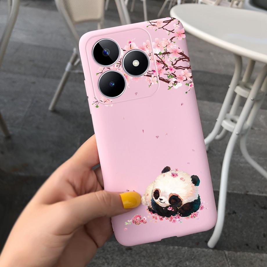 For Realme C53 C51 Cases Shockproof Soft Luxury Silicone TPU Bumper Case For RealmeC51 C 51 C 53 Flower Painting Girly Capa Etui
