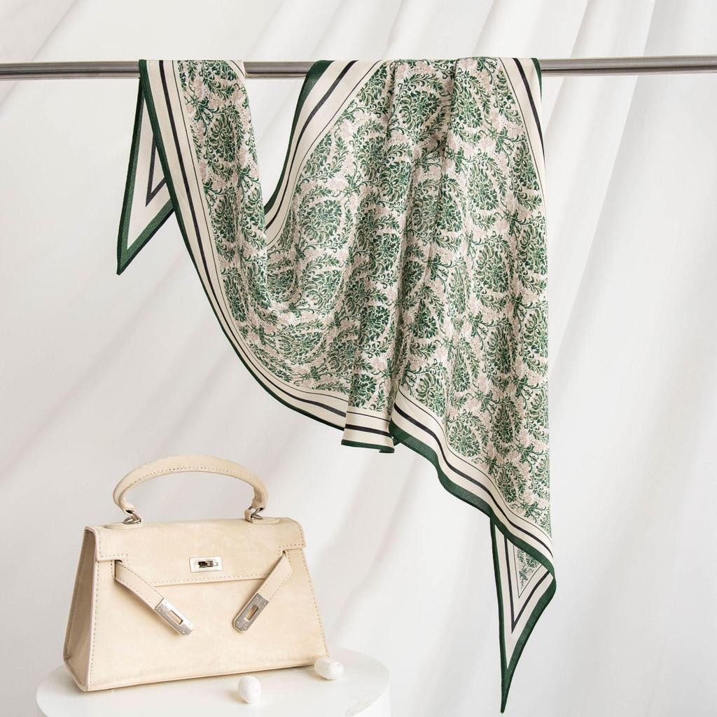 Elegant 2025 Autumn Double Crepe Diamond Scarf: High-End, Dual-Use, Double-Sided Print Shawl for Women