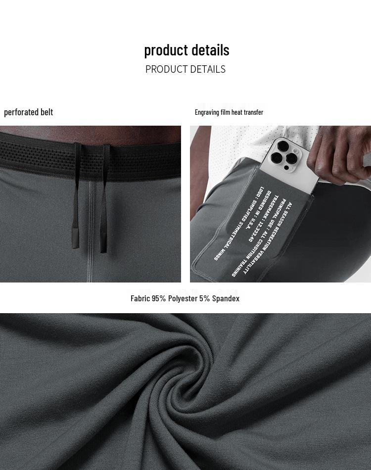 Men's Outdoor Quick-Dry Elastic Training Shorts with Reflective Details