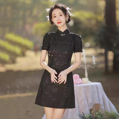 2025 Summer Mid-Length Lace Cheongsam Dress: High-End Chinese Style Skirt for Women