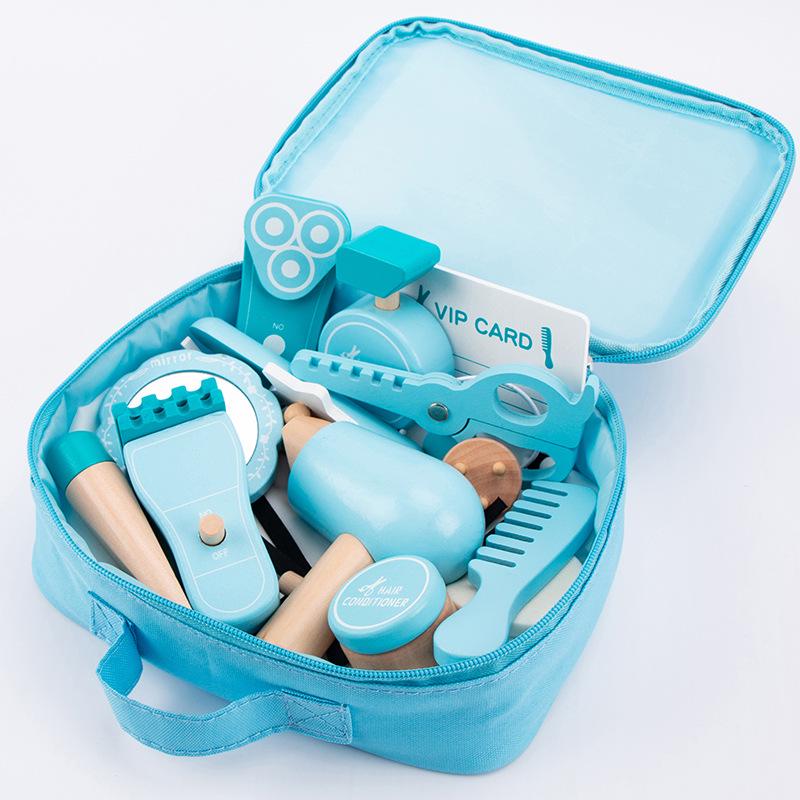 Korean Kids' Wooden Makeup & Hairdressing Pretend Play Set