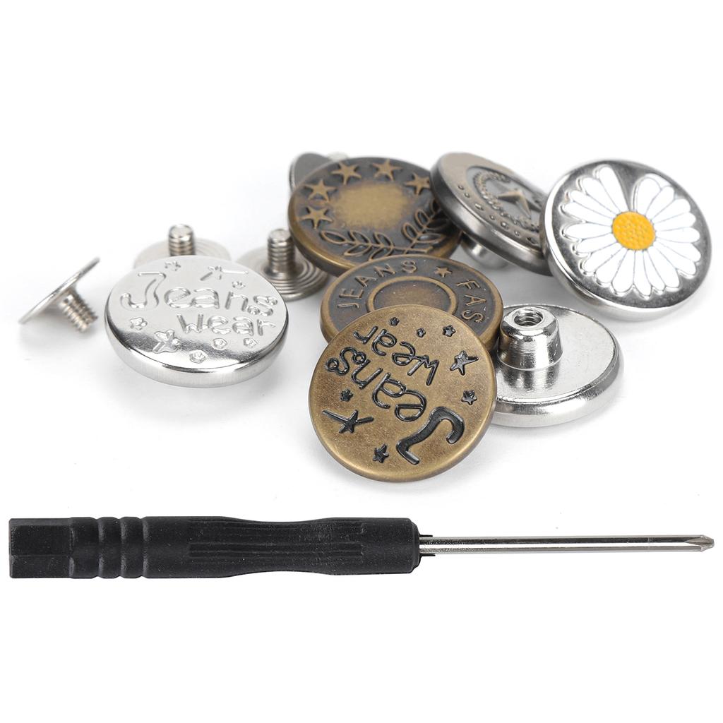 Jeans Buttons Replacement Kit NailFree No Sewing Needed Adjustable Waistline Craft Tool