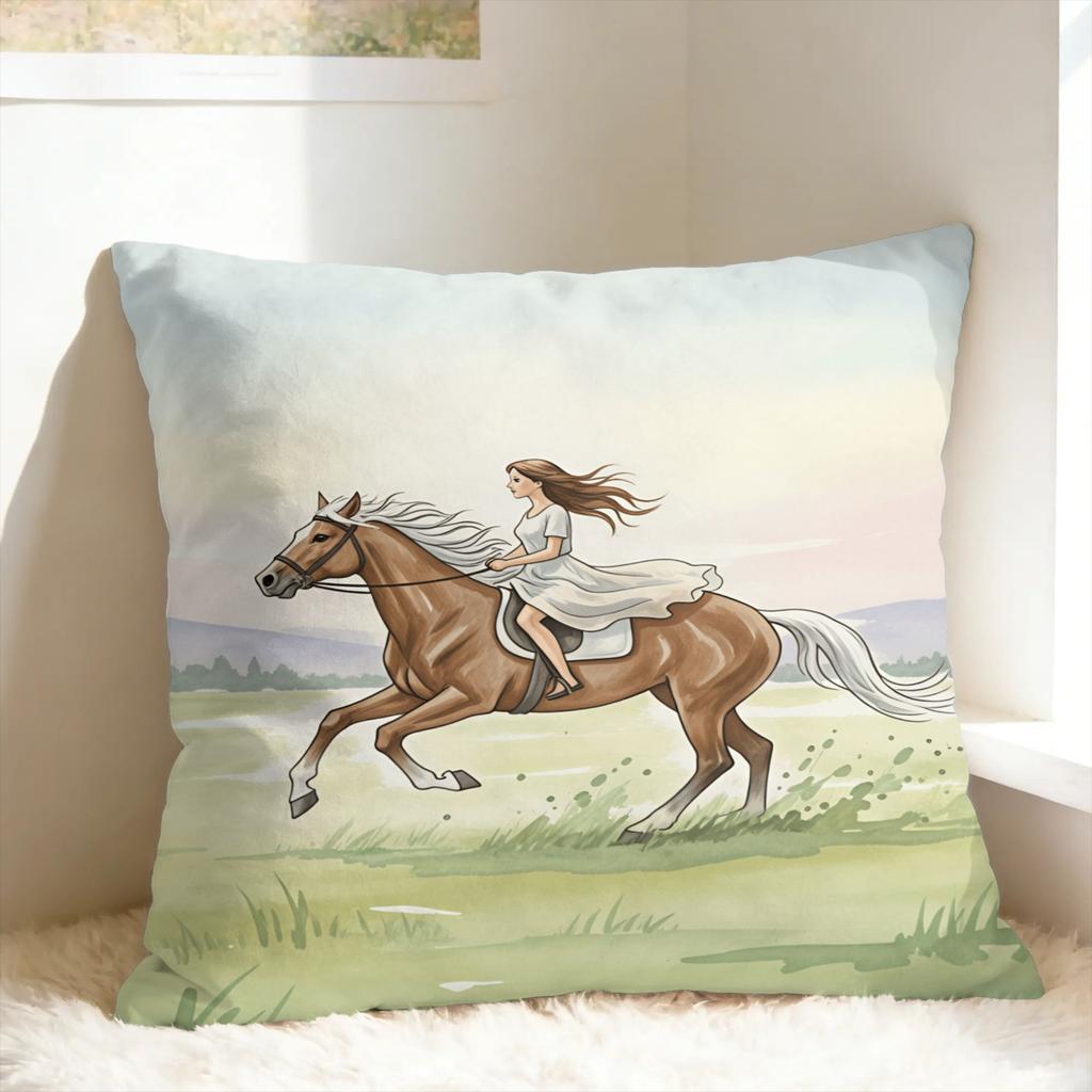 Pillow Cover Equestrian Kawaii Pillow Case For Sofa Car Home Decor Pillowcases