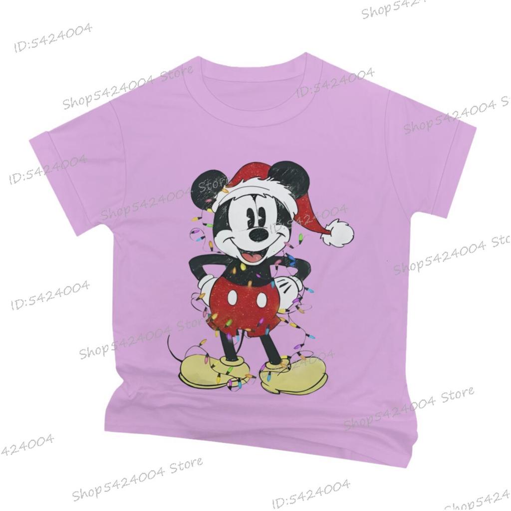 Women Men Mickey Minnie Christmas Shirt Cartoon Graphic Merry Christmas Couple Matching Tshirts