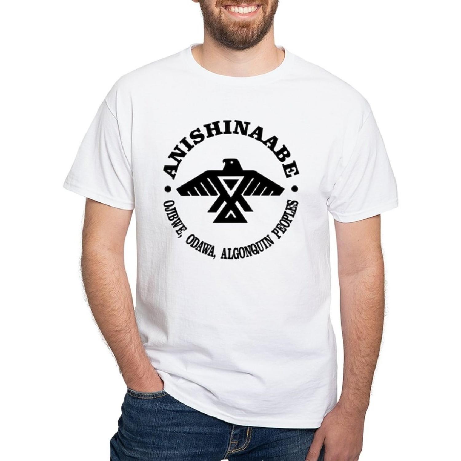 CafePress Футболка с флагом Анишинаабе для мужчин, 100% хлопок, Классическая белая футболка с принтом S