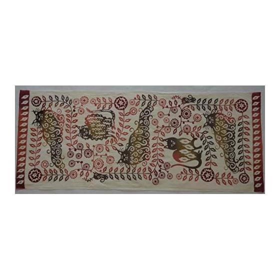 Todaya Shoten Rinen-zome Tenugui Towel - Beside You with a Cat - Chusen Hand-Dyed 100% Cotton