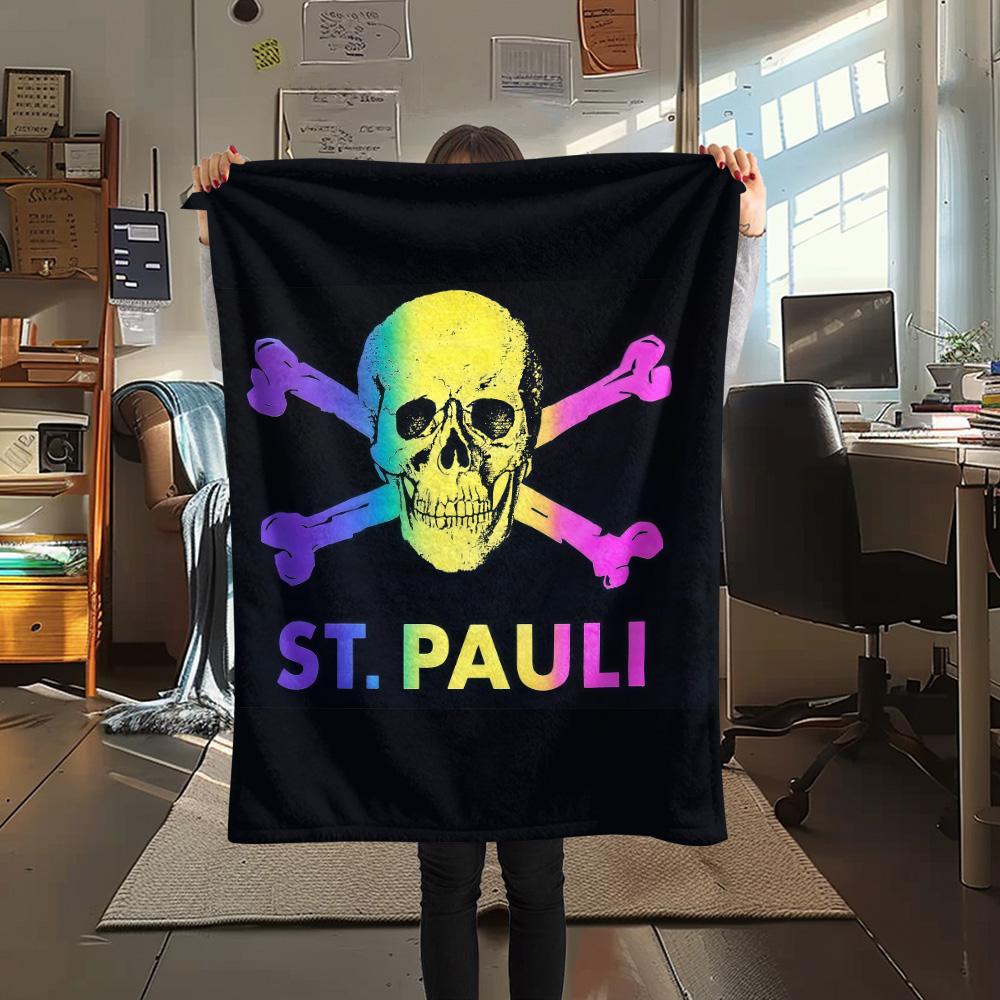 St. Pauli logo  FlAannel Blanket, High quality Comfortable for All Seasons, Home Decor, Warmth and Comfort 80cm x 120cm