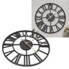 Metal Wall Clock Decor Battery Operated Silent Round Retro Style Iron Large Wall Clock for Living Room Bedroom Kitchen Office