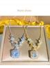 Shiny Luxury Square Diamond Titanium Steel Clavicle Necklace For Women