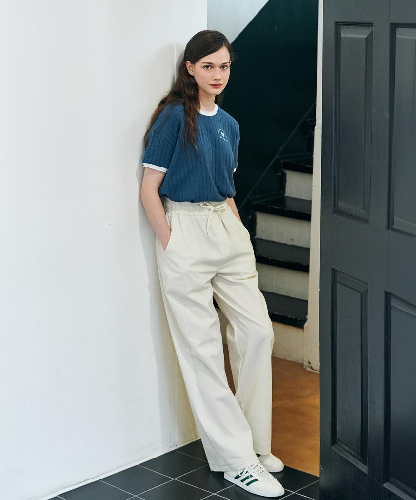 Metapeo Met Summer Wide Elastic Pants Ivory