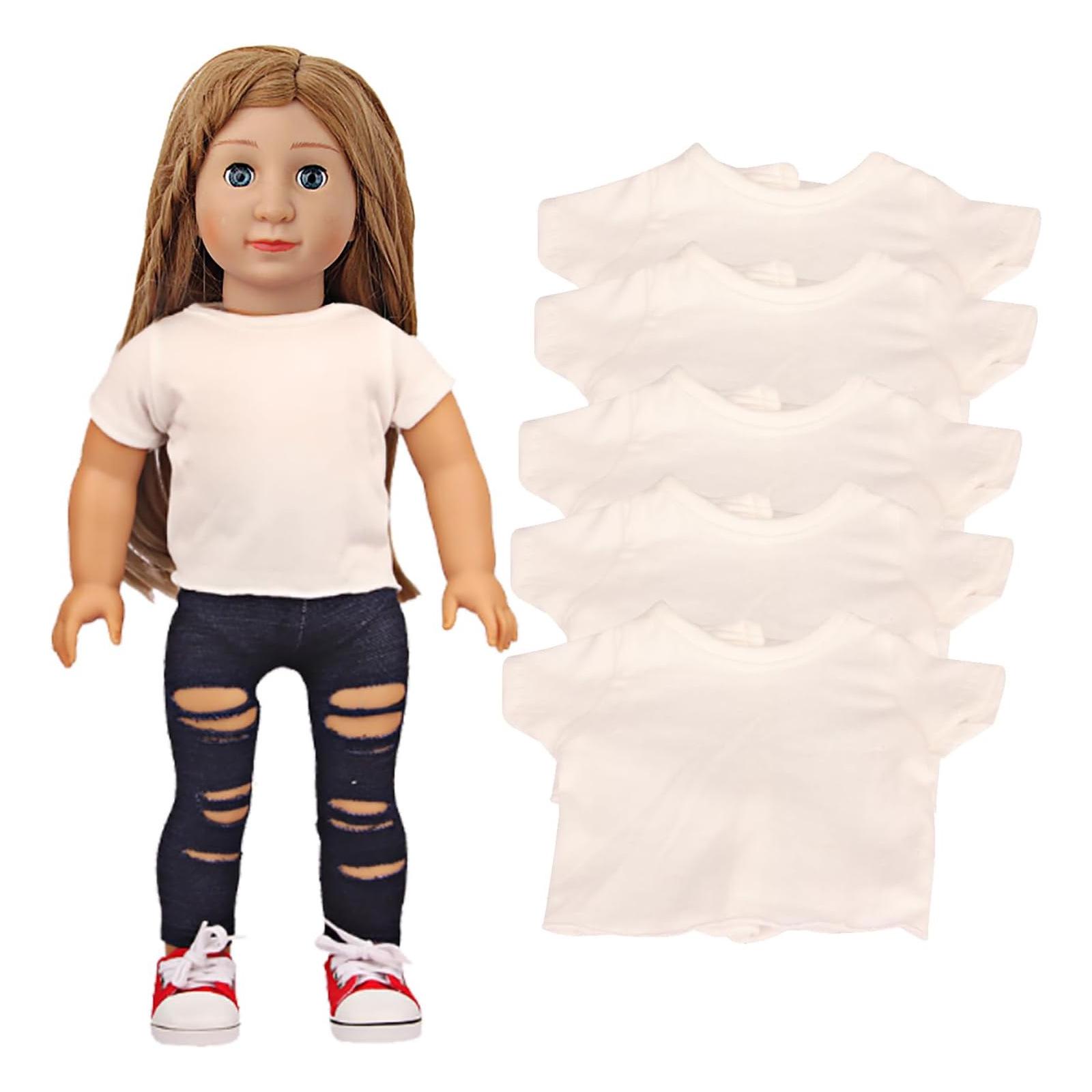 

18-Inch Doll Clothes White T-Shirt Five-Piece Set
