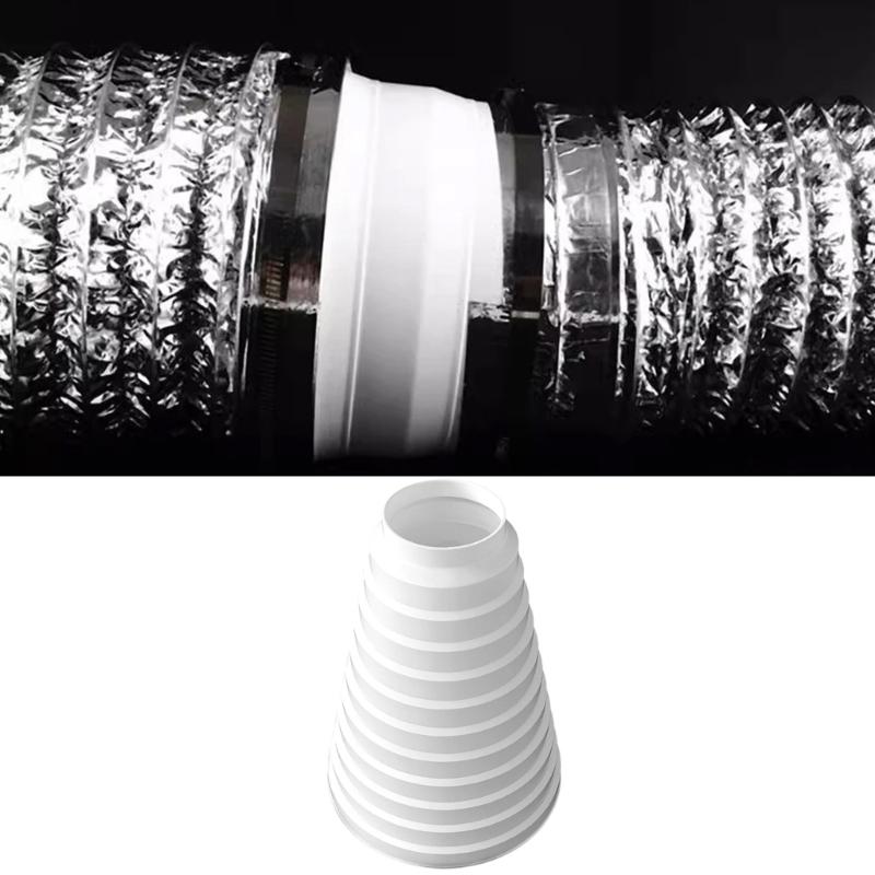 White Plastic Stepped Cone Part, Exhaust Hose Reducer Fitting for Air Duct Transition Work, 26 cm Insert Fit Adapter for Repair Use