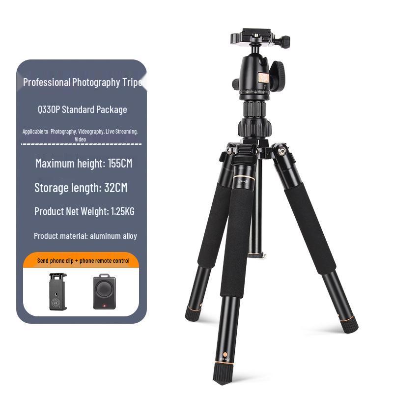 Lightweight Era Q330P Travel Selfie Tripod: Portable Camera Tripod for DSLR/Mirrorless Photography and Videography.
