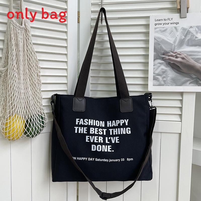 Bolso Tote de Lona Oxford para Mujer con Estampado de Letras Suave para Hombro Uso Diario