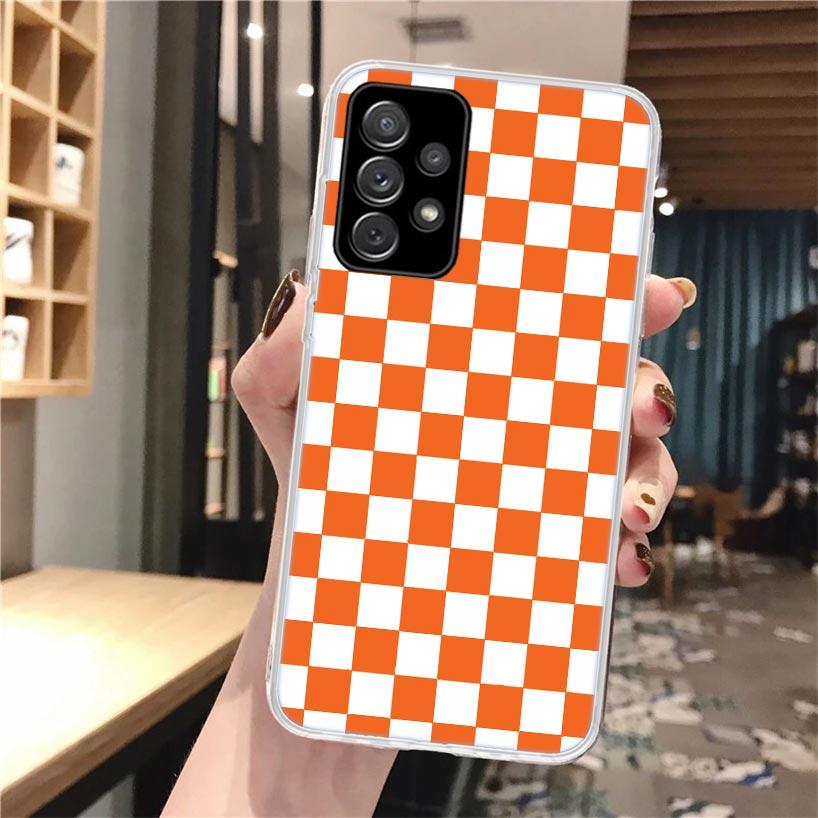 Retro Classic Chess Board Grid Phone Case For Samsung Galaxy A56 A55 A54 A53 A16 A15 A14 A13 A36 A35 A34 A33 A26 A25 A24 A23 A05
