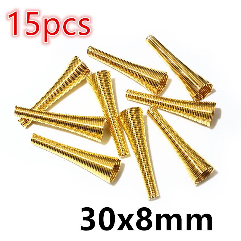 15-30pcs Spring Funnel Shape Spacer Beads Caps DIY Beading Supplies Cone Spring Coil End Caps For Jewelry Makings Accessories