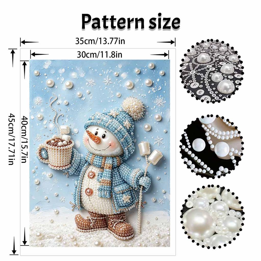 Weihnachtsmann Schneemann Perlenmalerei Set Handgemachtes DIY Heimdekoration Malerei. Winter Kakao Kunst Basteln. Wanddekoration mit Perlen