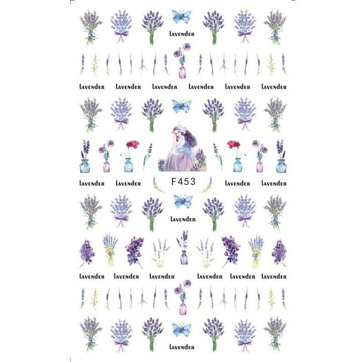 1pc 3D Nail Stickers Spring Summer Natural Flower Leaves Simulation Dried Flower Dragonfly Nail Applique Water Slides Decoration